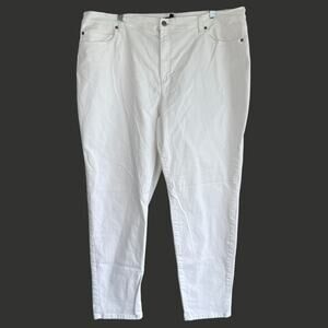 Eileen Fisher Womens Organic Cotton‎ Denim Slim Jean White Size 2X Coastal